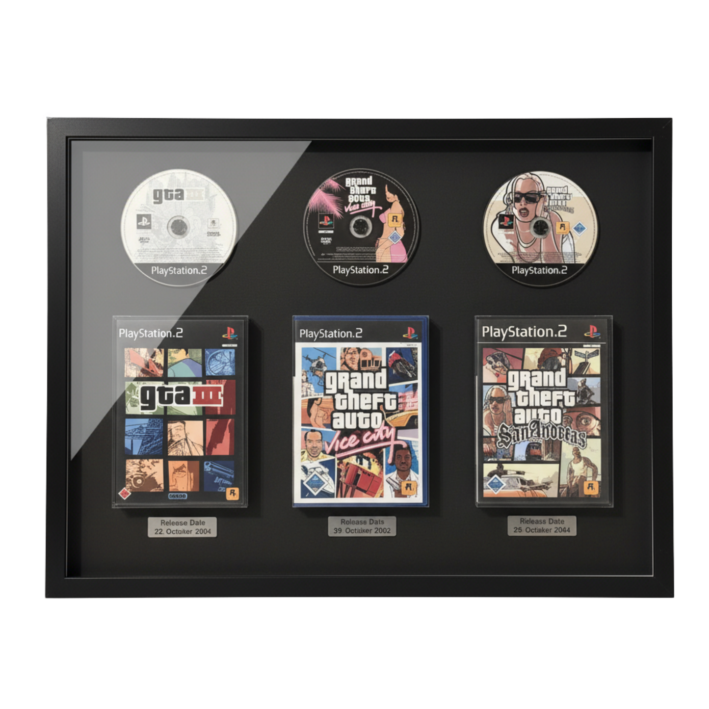 GTA Classics (PS2) im Bilderrahmen | Deko für Gamer | Kein Lizenzprodukt